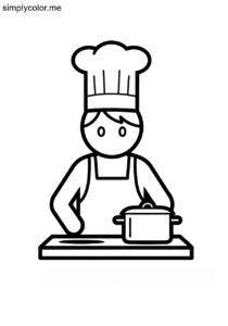Chef cooking coloring sheet for kids Chef cooking coloring sheet for kids