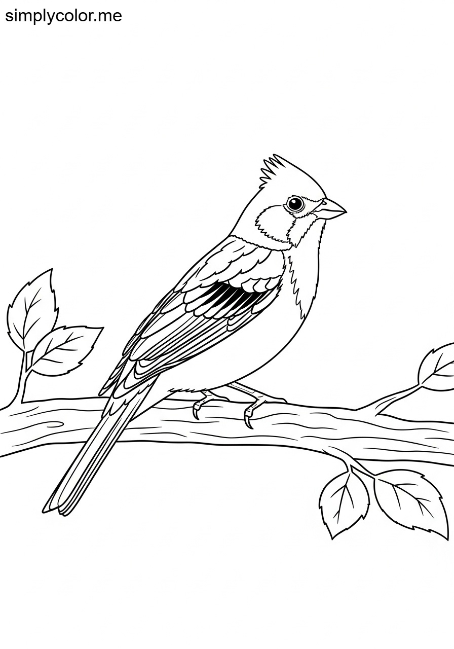 Chestnut-eared bunting in a tree coloring page