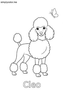 Cleo being purple poodle printable coloring sheet for kids