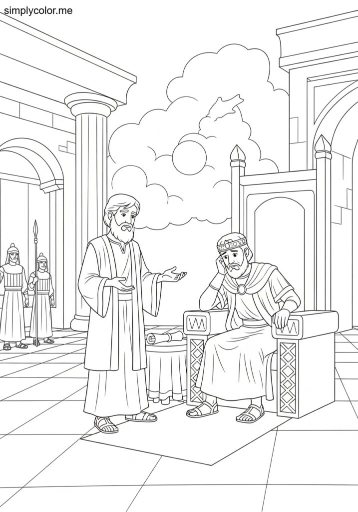 Daniel interpreting the king’s dream biblical coloring page