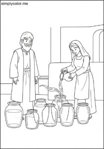 Elisha and the widow’s oil biblical coloring page
