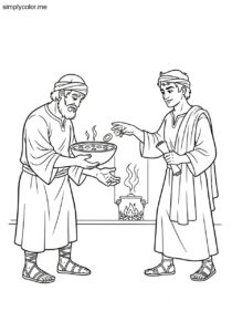 Esau selling his birthright biblical coloring page