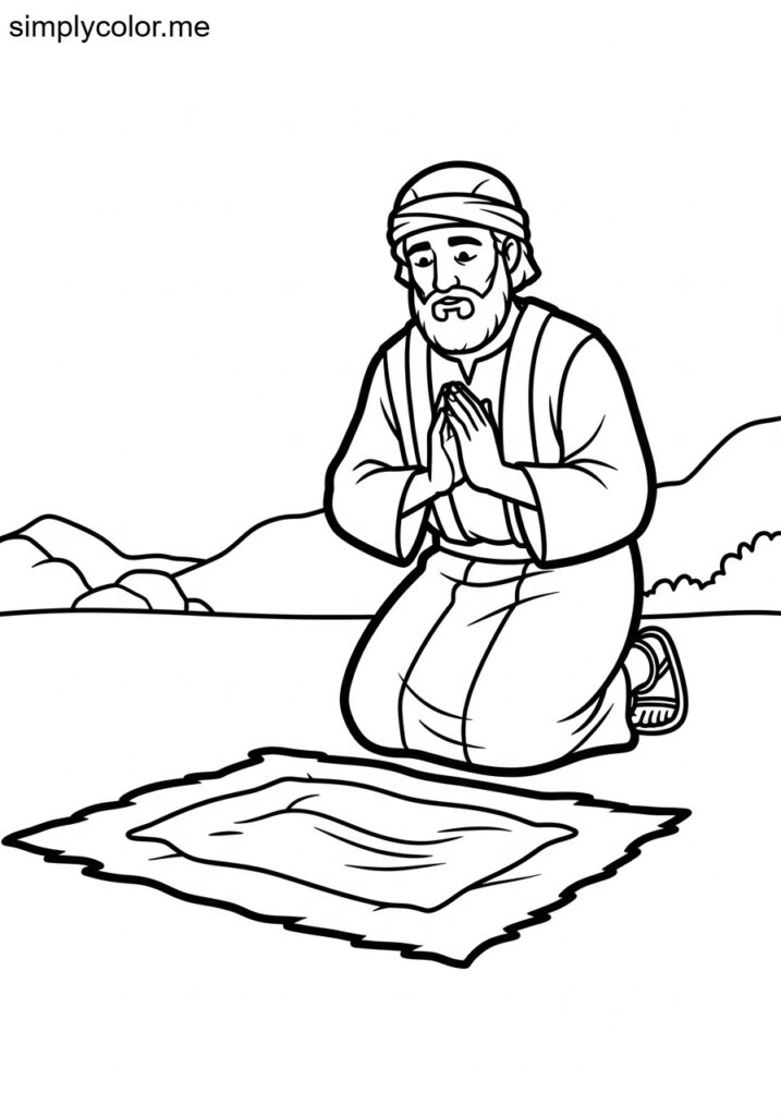 Gideon and the fleece biblical coloring page
