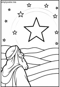God’s promise to Abraham biblical coloring page