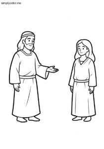 Hosea and Gomer biblical coloring page