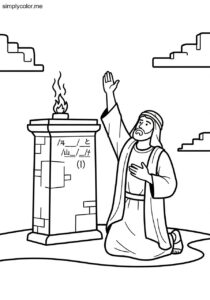 Jephthah making his vow biblical coloring page