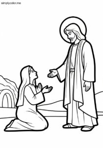 Jesus appearing to Mary Magdalene biblical coloring page