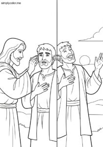 Jesus healing the deaf man biblical coloring page
