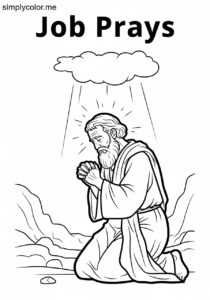 Job praying to God biblical coloring page