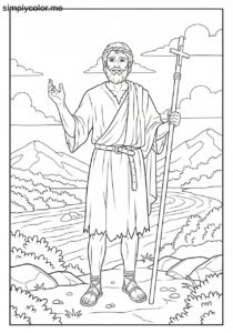 John the Baptist coloring page, printable John the Baptist coloring page