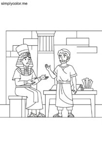 Joseph interpreting Pharaoh’s dream biblical coloring page Joseph interpreting Pharaoh’s dream biblical coloring page