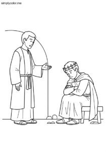 Nathan confronting David biblical coloring page