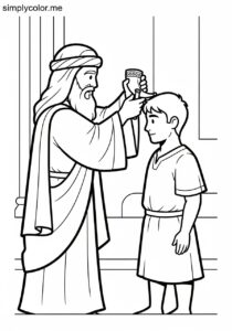 Samuel anointing David as king biblical coloring page
