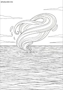 The Spirit of God moving over the waters biblical coloring page