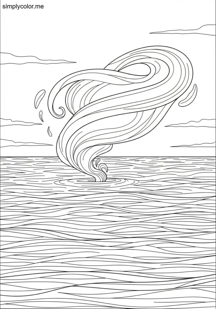 The Spirit of God moving over the waters biblical coloring page