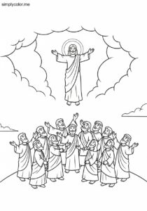 The ascension of Jesus biblical coloring page