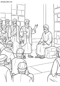 The council in Jerusalem biblical coloring page