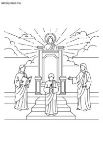 The final judgment before the throne biblical coloring page The final judgment before the throne biblical coloring page