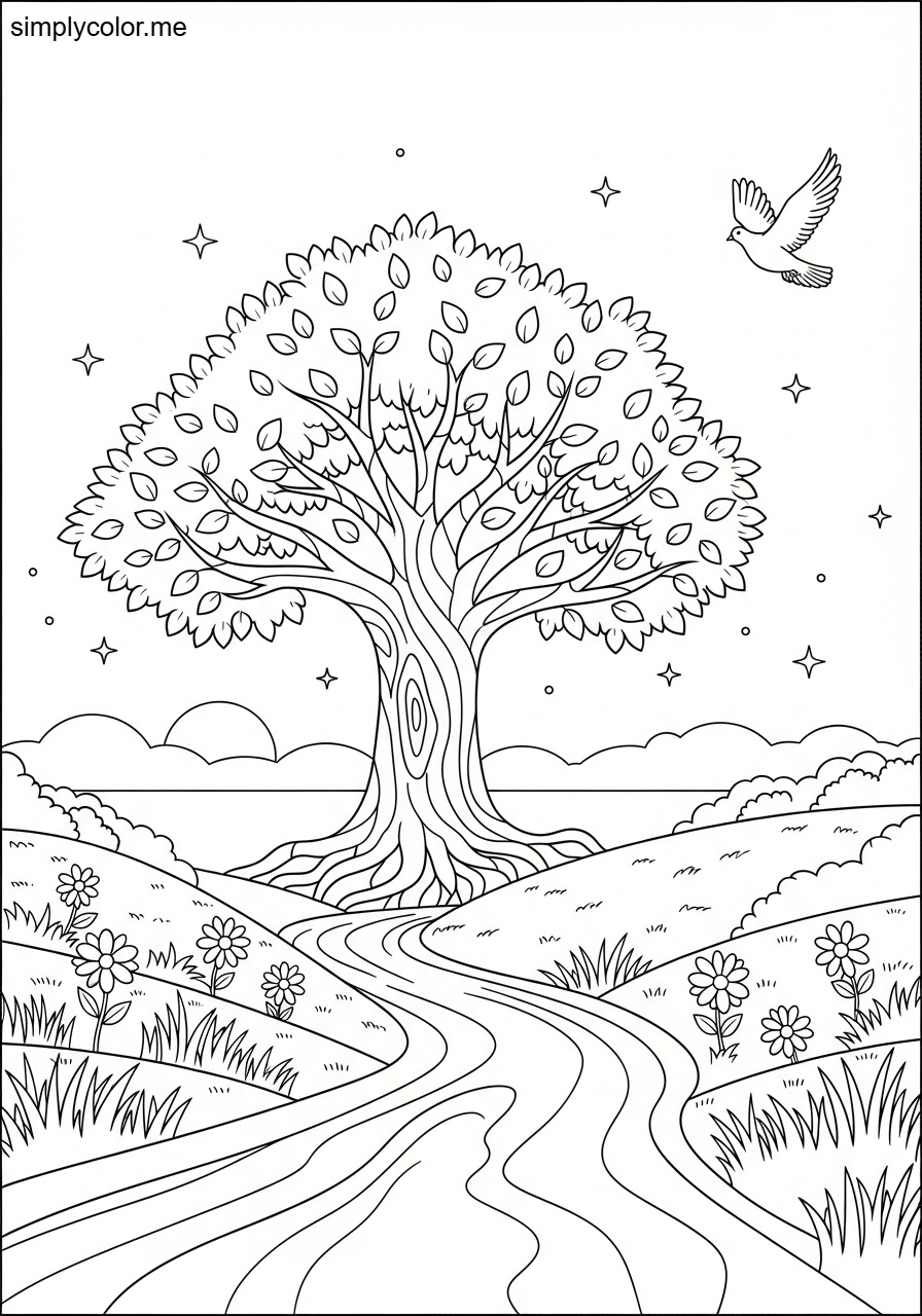The new heaven and new earth biblical coloring page