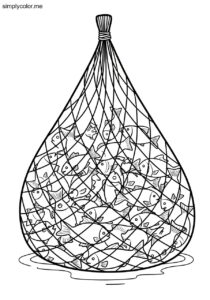 The parable of the net full of fish biblical coloring page The parable of the net full of fish biblical coloring page
