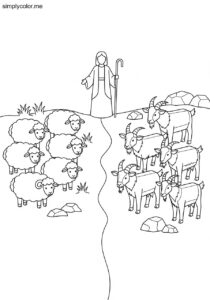 The parable of the sheep and the goats biblical coloring page