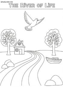 The river of life biblical coloring page