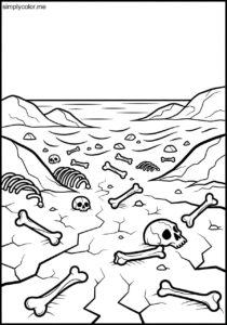 The valley of dry bones biblical coloring page