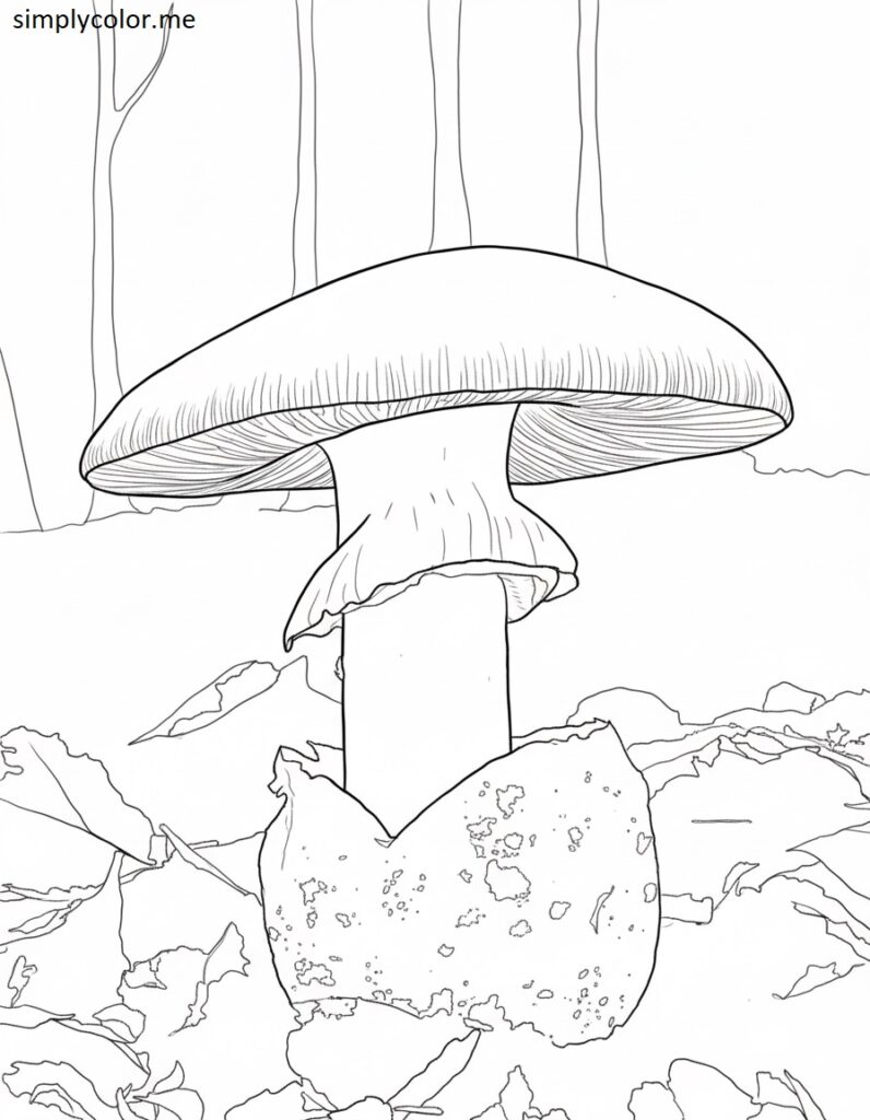Caesar’s Mushroom (Amanita caesarea) coloring page