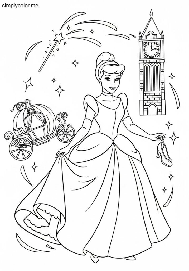 Cindarella coloring sheet
