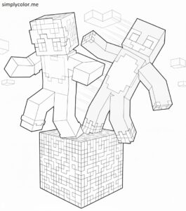 Minecraft Chip and Milo coloring page Minecraft Chip and Milo coloring page
