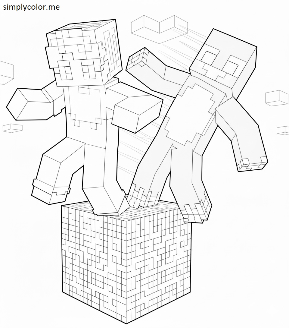 Minecraft Chip and Milo coloring page