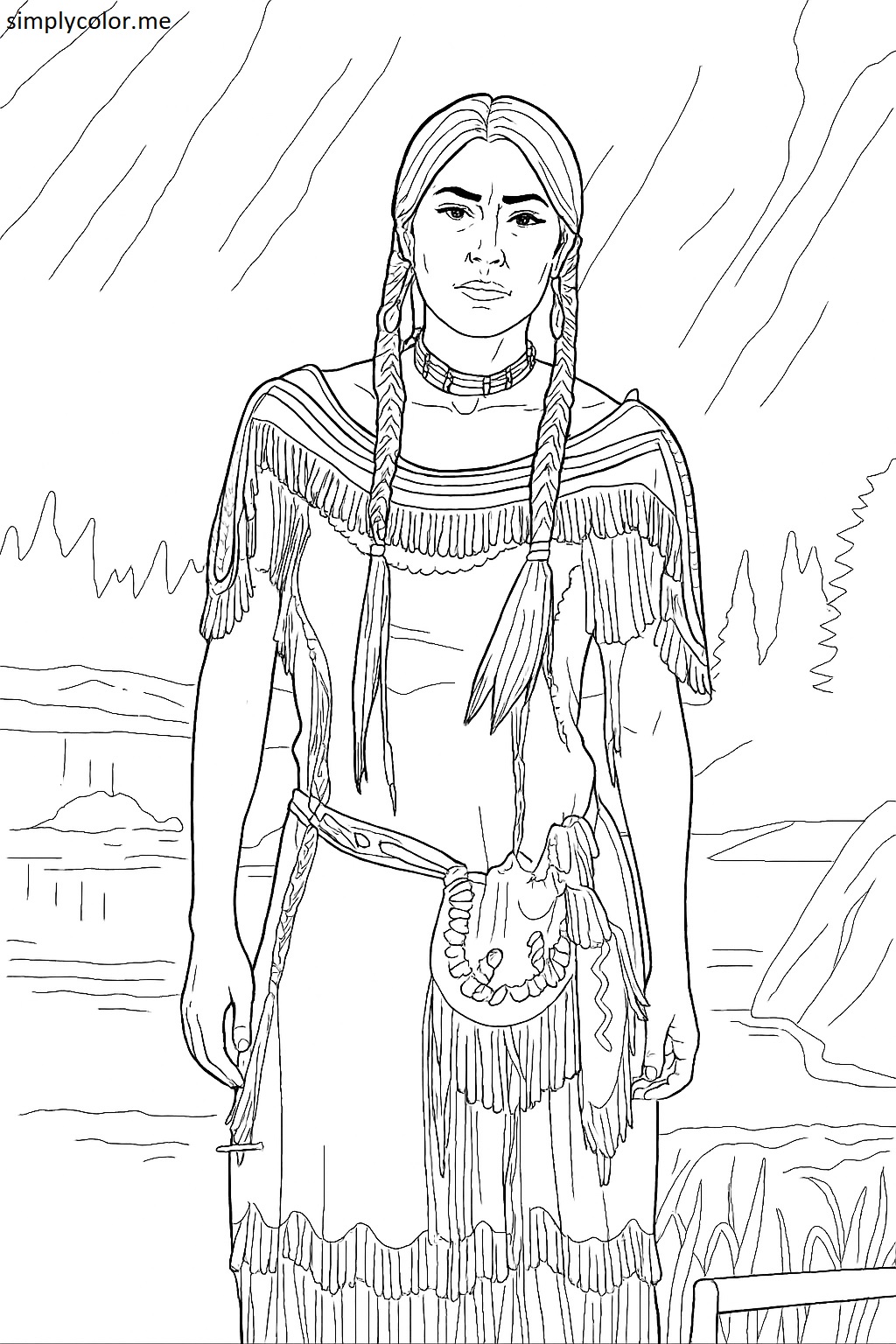 Sacagawea coloring page