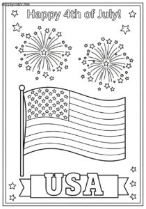 4th of July printable coloring page for patriotic crafts