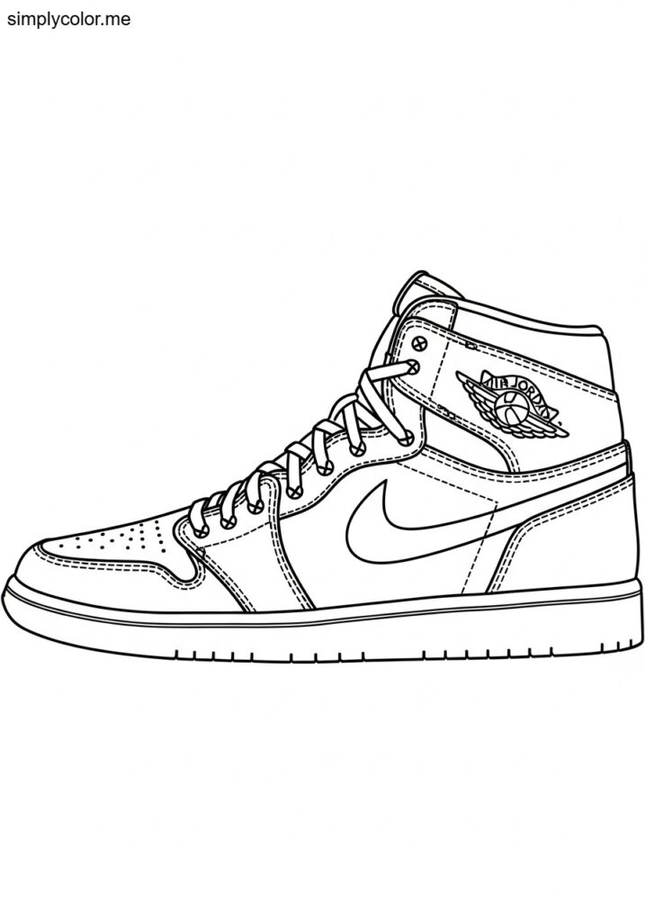 Air Jordan coloring page printable for basketball fans