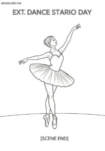 Ballet dancer coloring page printable for little dancers