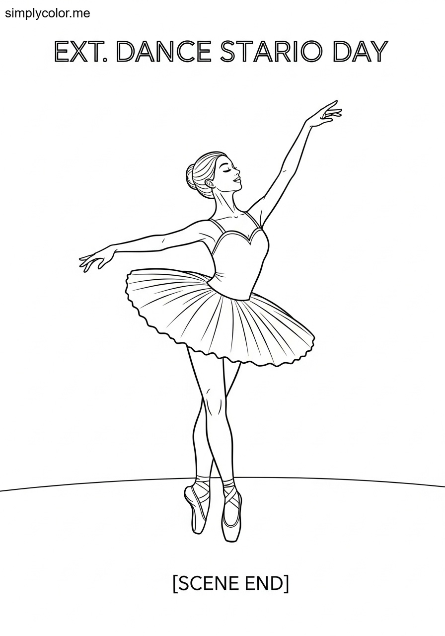 Ballet dancer coloring page printable for little dancers