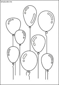 Balloon coloring page printable for birthday and party fun