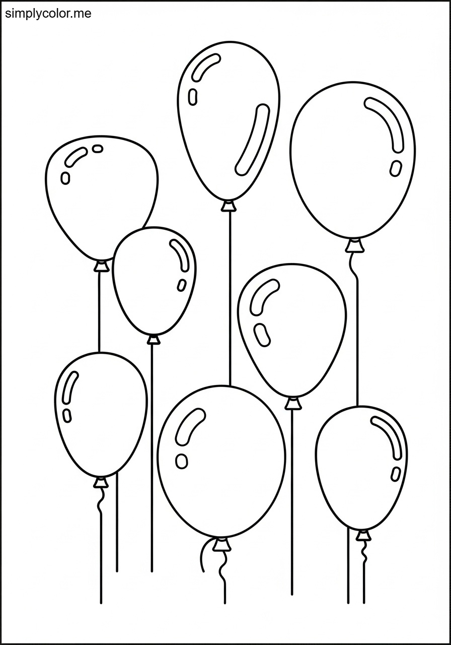 Balloon coloring page printable for birthday and party fun