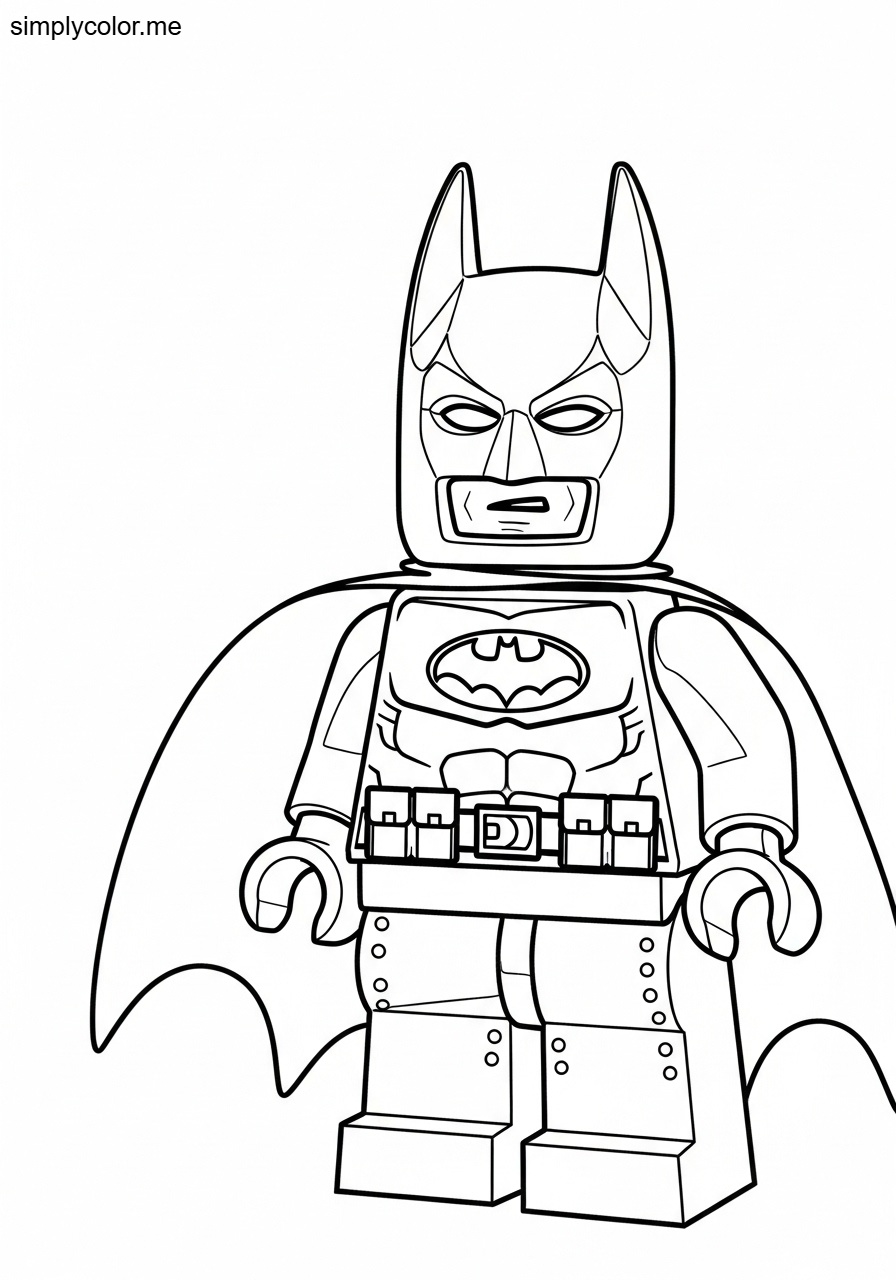 Batman Lego color page printable for kids who love Lego