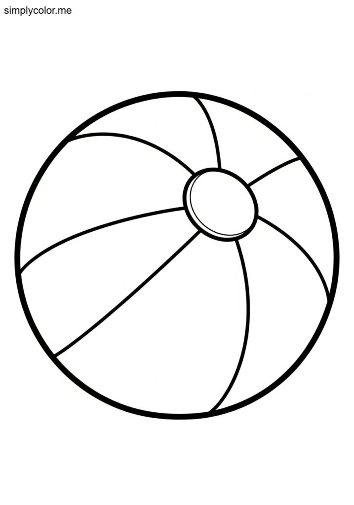 Beach ball color page inflatable toy for summer fun