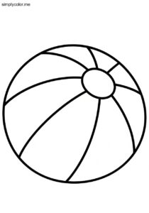 Beach ball coloring page summer fun activity sheet for child