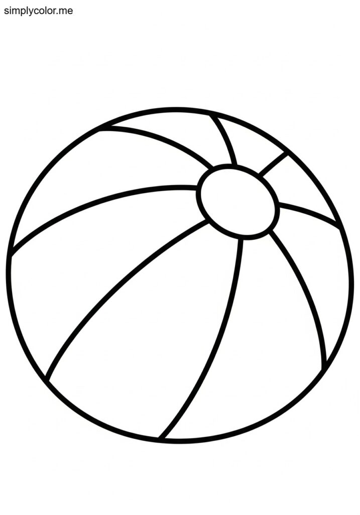 Beach ball coloring page summer fun activity sheet for child