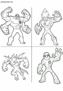 Ben 10 coloring page alien hero adventure for cartoon fan