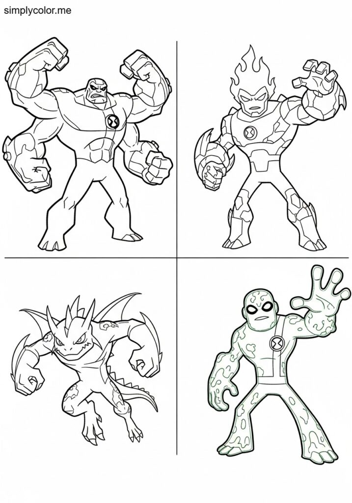 Ben 10 coloring page alien hero adventure for cartoon fan