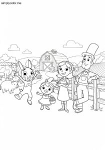 Big City Greens coloring page farm family cartoon fun