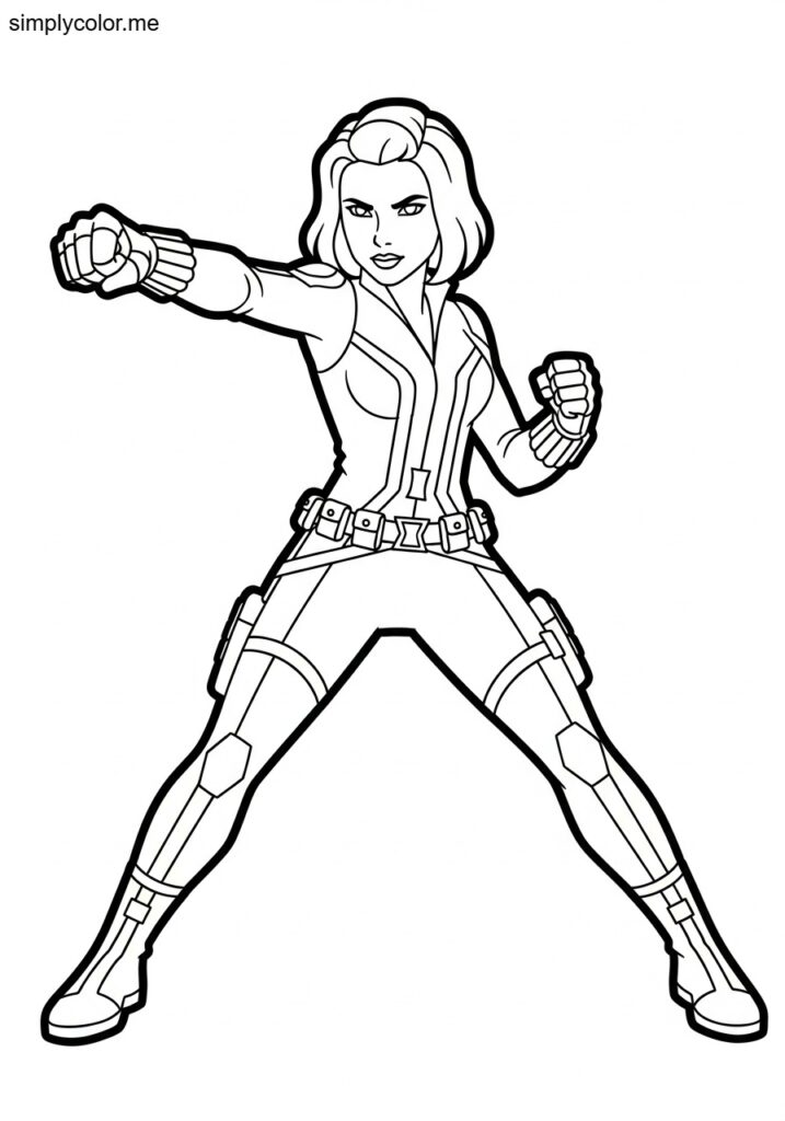 Black Widow coloring page Marvel Avenger spy superhero