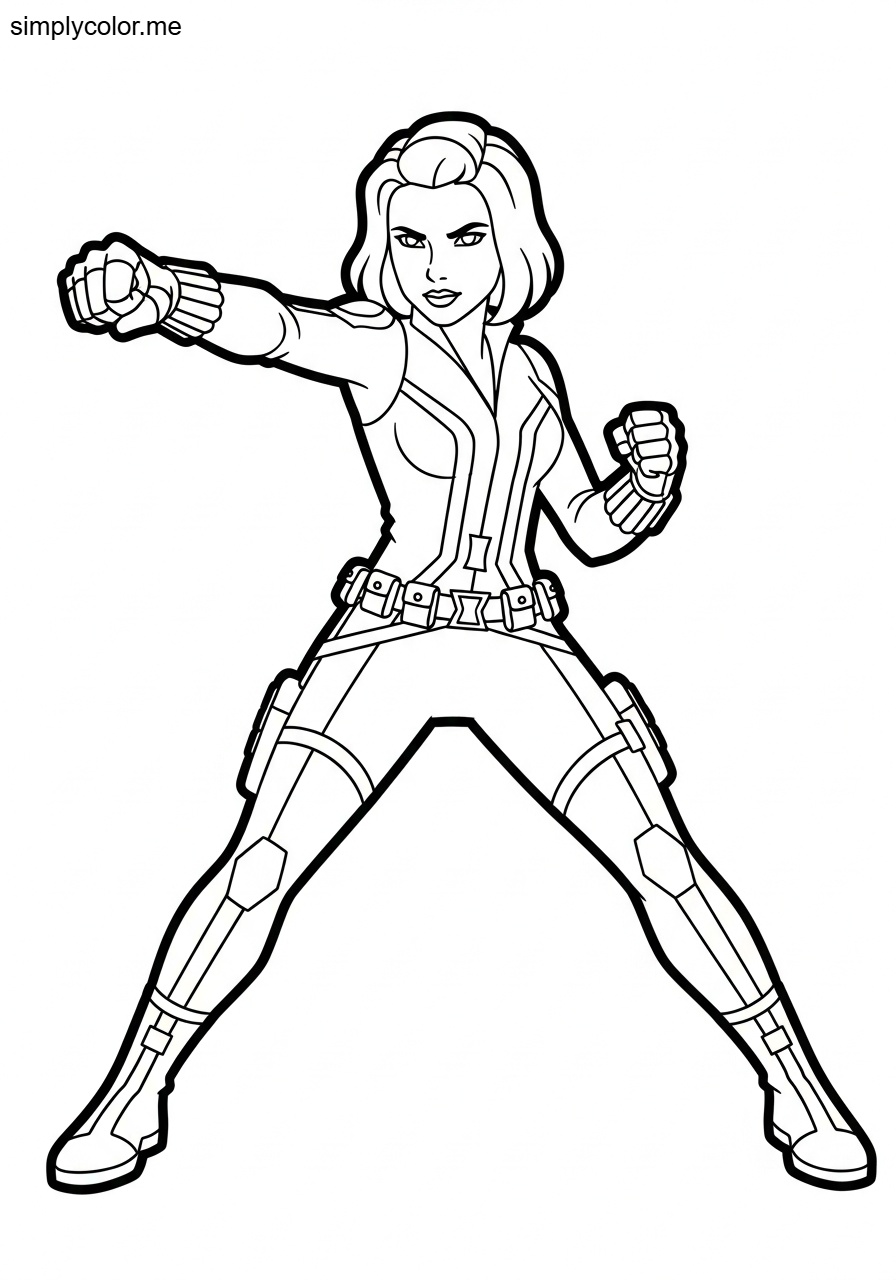 Black Widow coloring page Marvel Avenger spy superhero