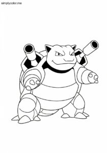 Blastoise coloring page printable for Pokémon lovers