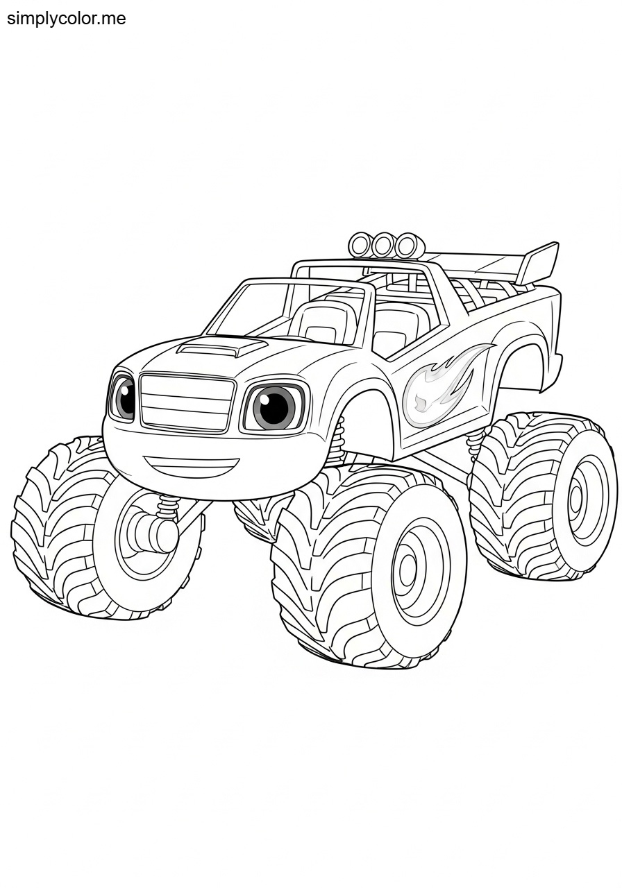 Blaze coloring page monster machine racing adventure