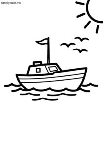 Boat coloring page printable for kids who love the sea Boat coloring page printable for kids who love the sea